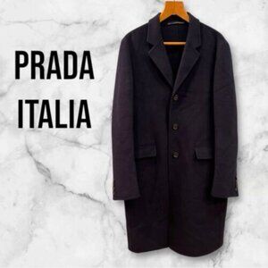 MINT Men’s PRADA Coat 100% Cashmere Hand Made Black Size 46 US / 56 EU. HIGH Q
